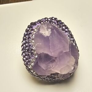 New Amethyst chunk ring size 7 adjustable
